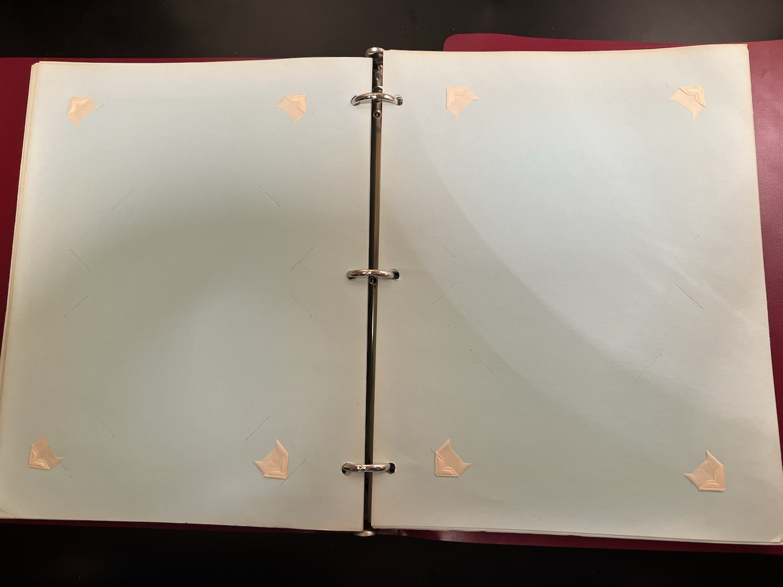 2-Used Empty Vintage Vinyl Loose Leaf Postcard Binders.Refillable. 70 pgs. Total