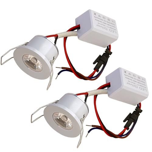 2Pack 1W Mini Spotlights Indoor Recessed Ceiling Showcase Display Under White