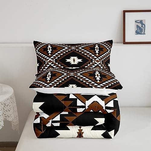 Rustic Western Size Comforter Set For Men,Southwestern Aztec Full Multi 11