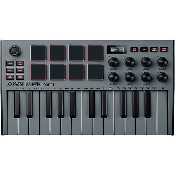 Akai MPK mini 25-Key MIDI Keyboard Controller USB, Assignable Pads, Arpeggiator
