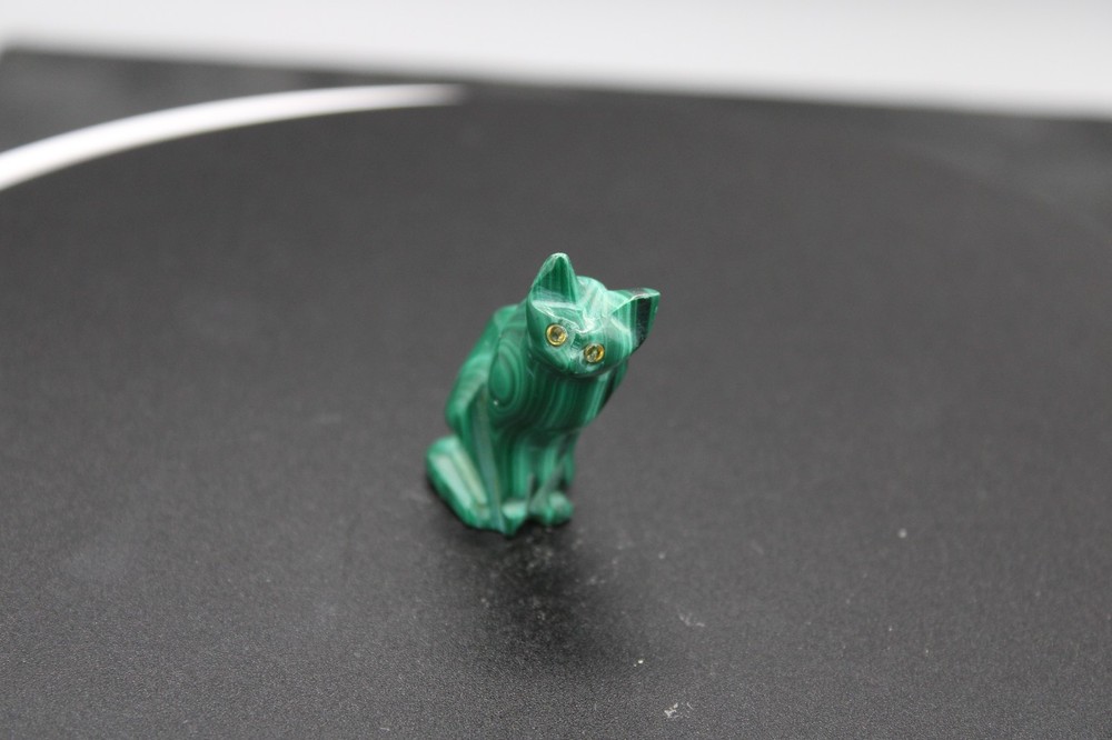 Malachite Cat Figures