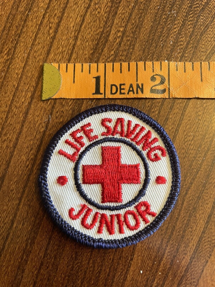 Vintage Red Cross Life Saving Junior Embroidered Patch