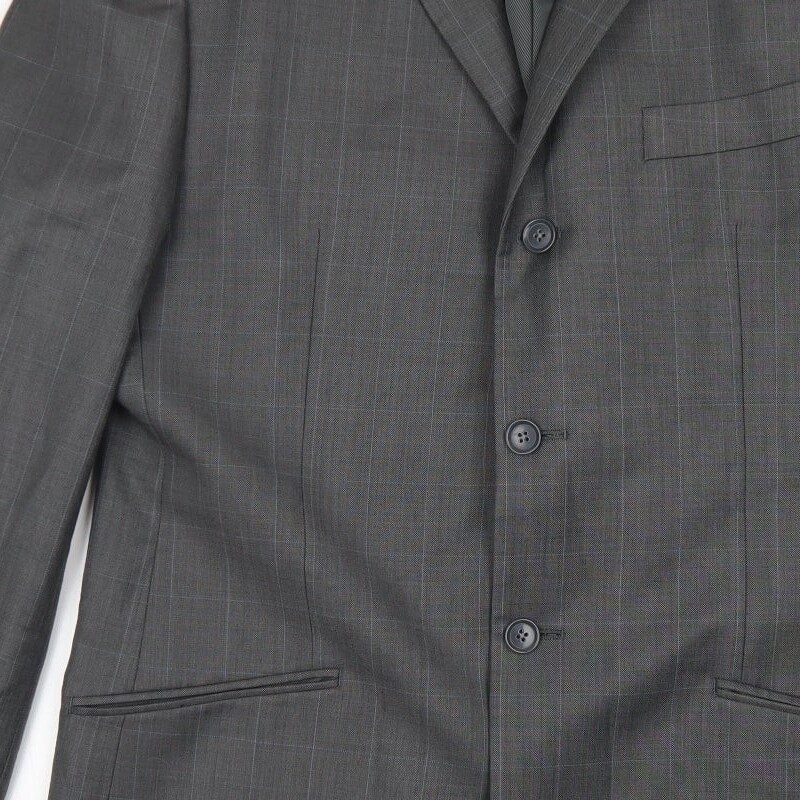 NEXT Mens Grey Plaid Wool Blend Blazer Size 44