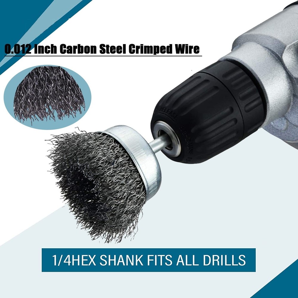 Professional Wire Brush Set - 5 Carbon Steel Attachments for Efficient Grinding