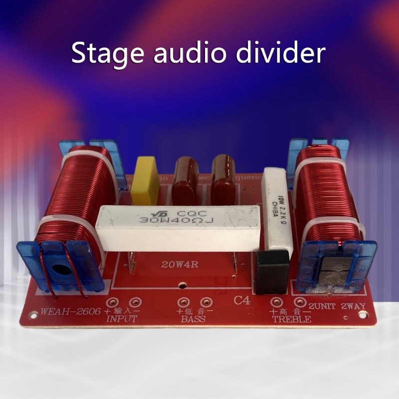 2 Way Frequency Divider Stereo Woofer Loudspeaker Speaker Crossover Filter