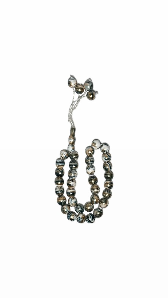 Teal Marble Prayer Beads