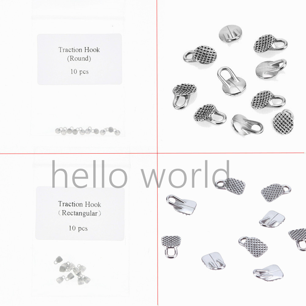 Dental Orthodontic Button Monoblock Traction Hook Round/ Rectangular Bondable