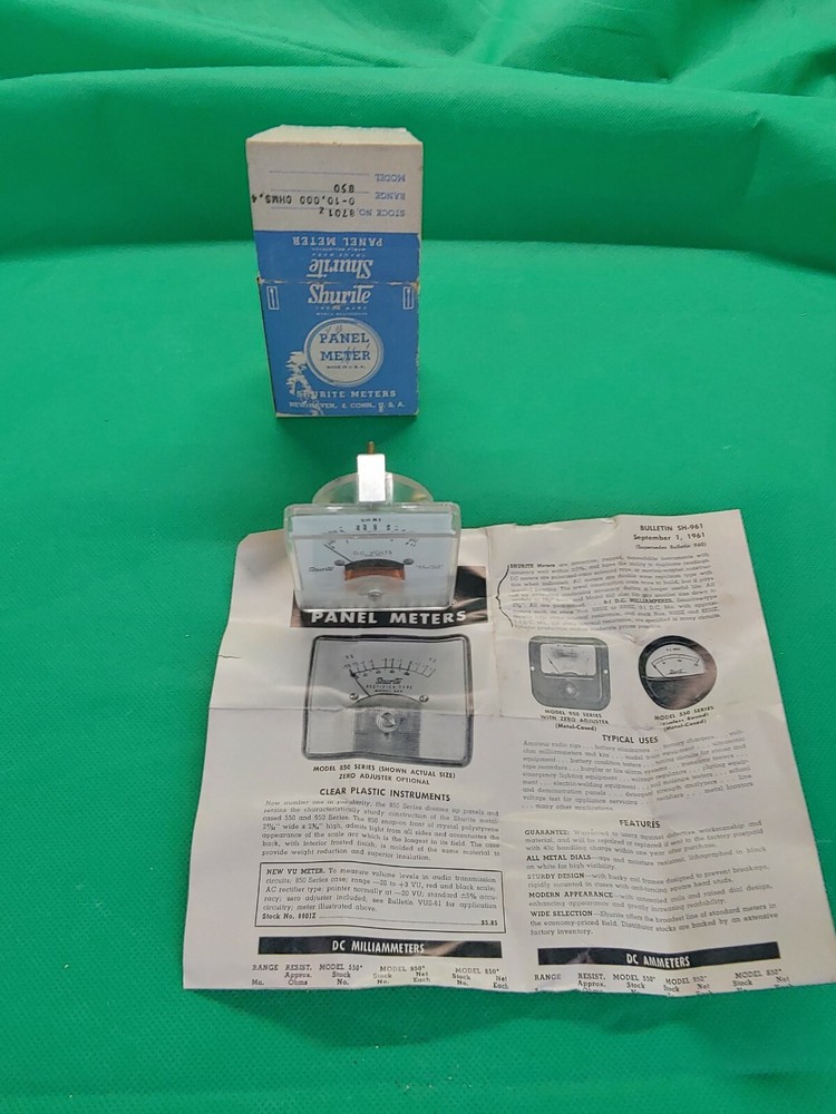 NOS SHURITE Model 850 PANEL METER Gauge New Vtg