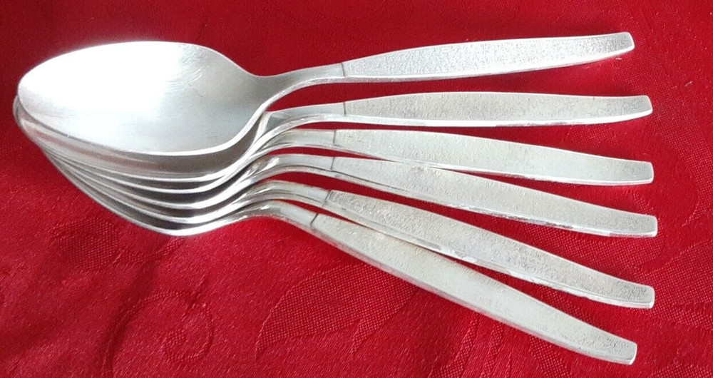Oneida Community silverplate Silver Sands 6 teaspoons 6 1/8" EUC polished