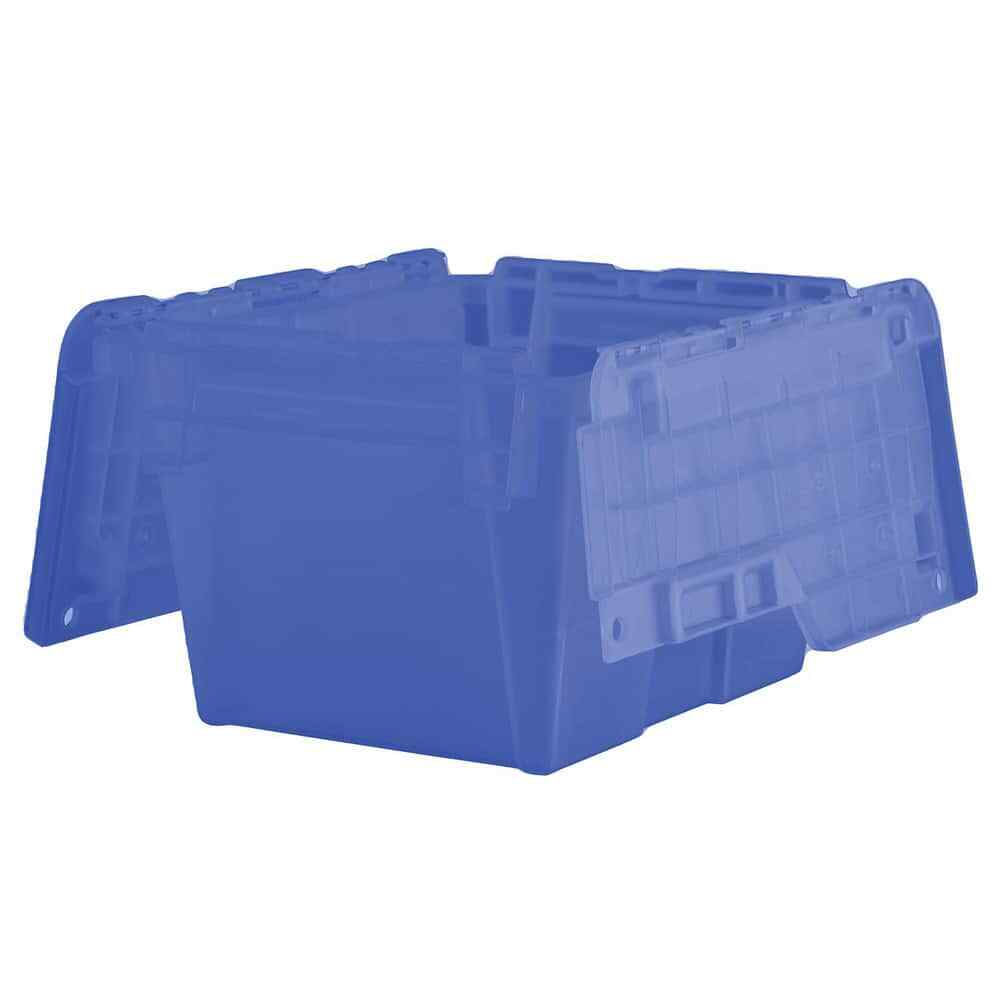 Orbis FP03BLUE 0.3 CuFt Blue Polyethylene Attached-Lid Container