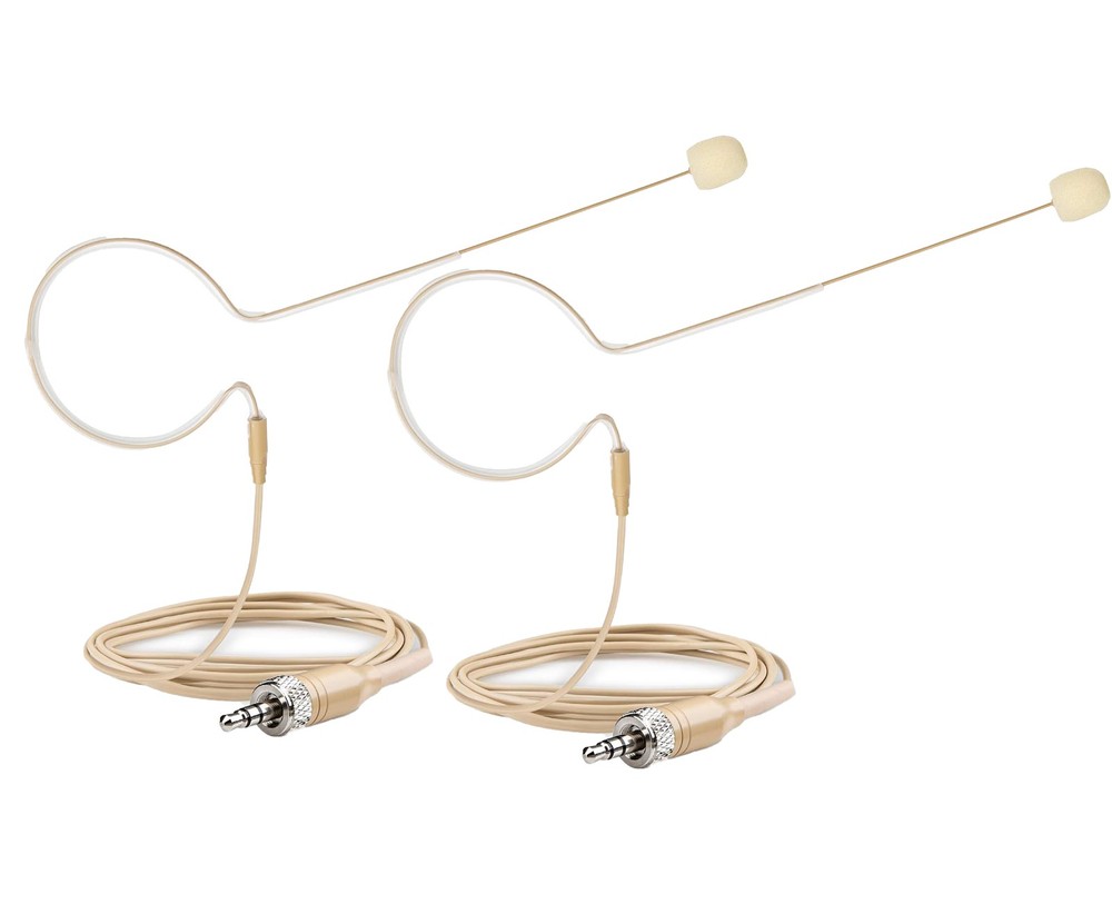 2x Single Earhook Headset Microphone 3.5mm Screw Lock Connector for Sennheiser