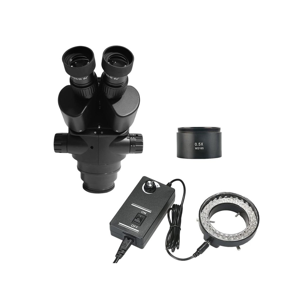 Black Binocular Microscope Head – Stereo Vision Accessory for Jewelry Engr