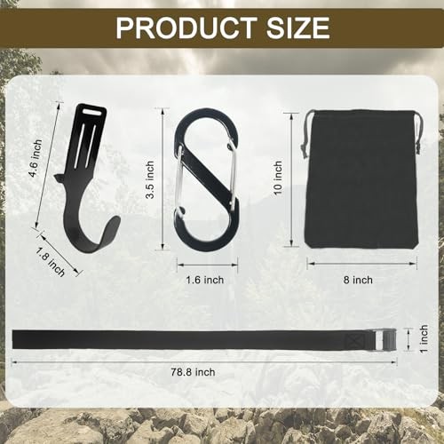 Tree Stand Straps Bow Hanger with Metal Hooks, High Loading Two Straps Style