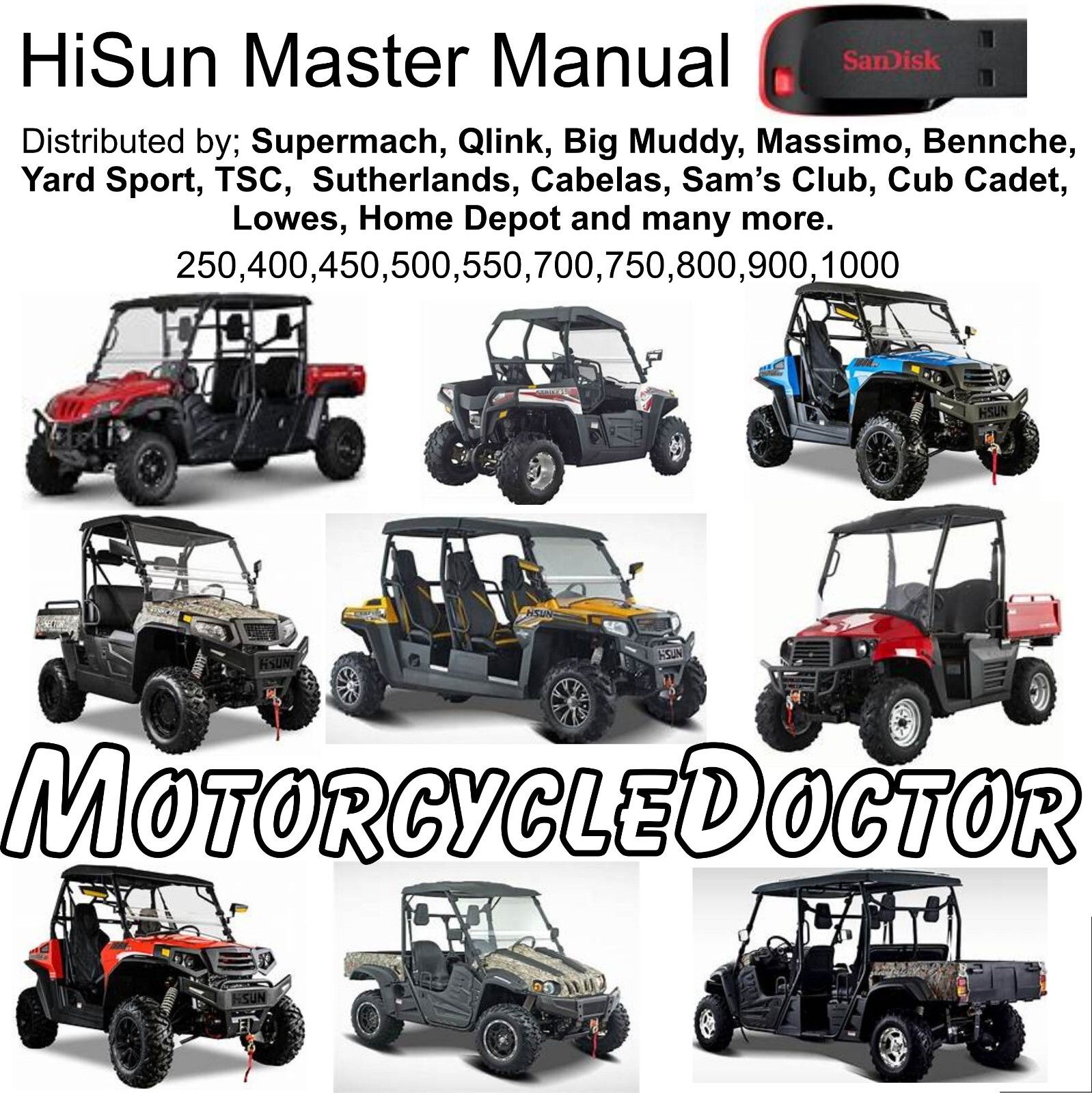 HiSun Master Manual,UTV,1000,800,750,700,550,500,450,400,250,Updates,Wiring Diag