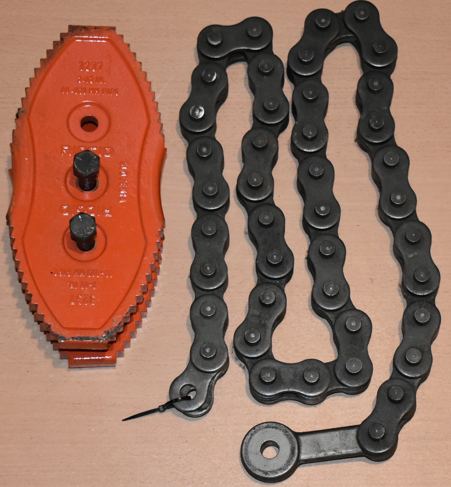 RIDGID 54" STEEL LINK CHAIN & DOUBLE END TONG JAWS FOR PIPE CHAIN WRENCH #3237
