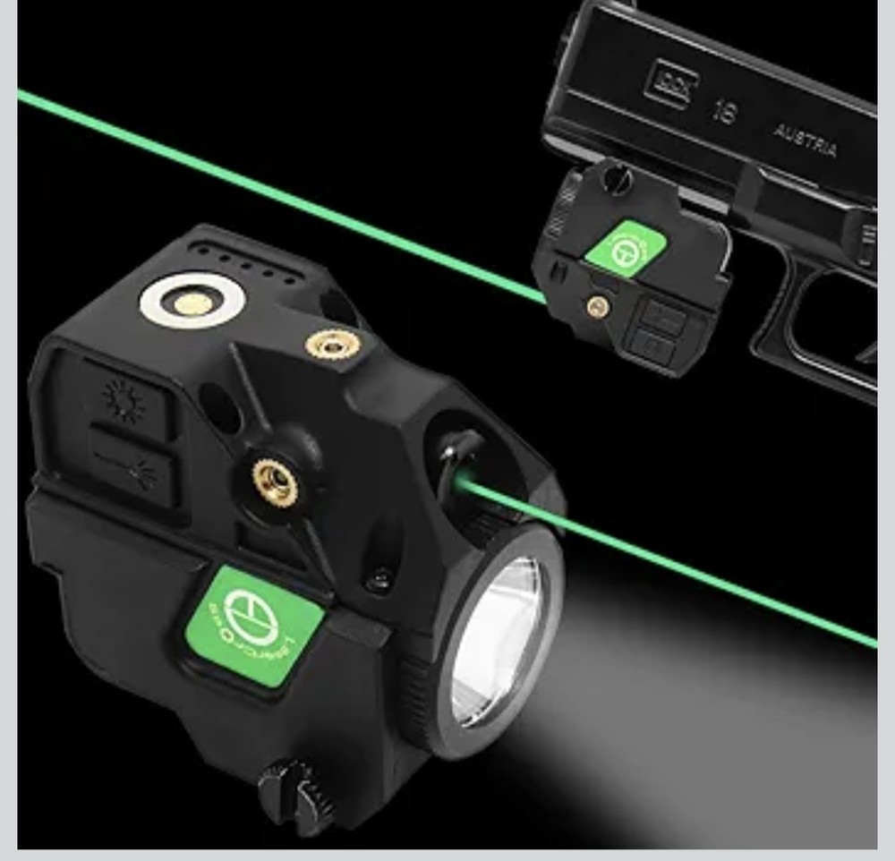 Lasercross Tactical Compact Green Dot Laser Sight,LED Flashlight Combo with 20mm