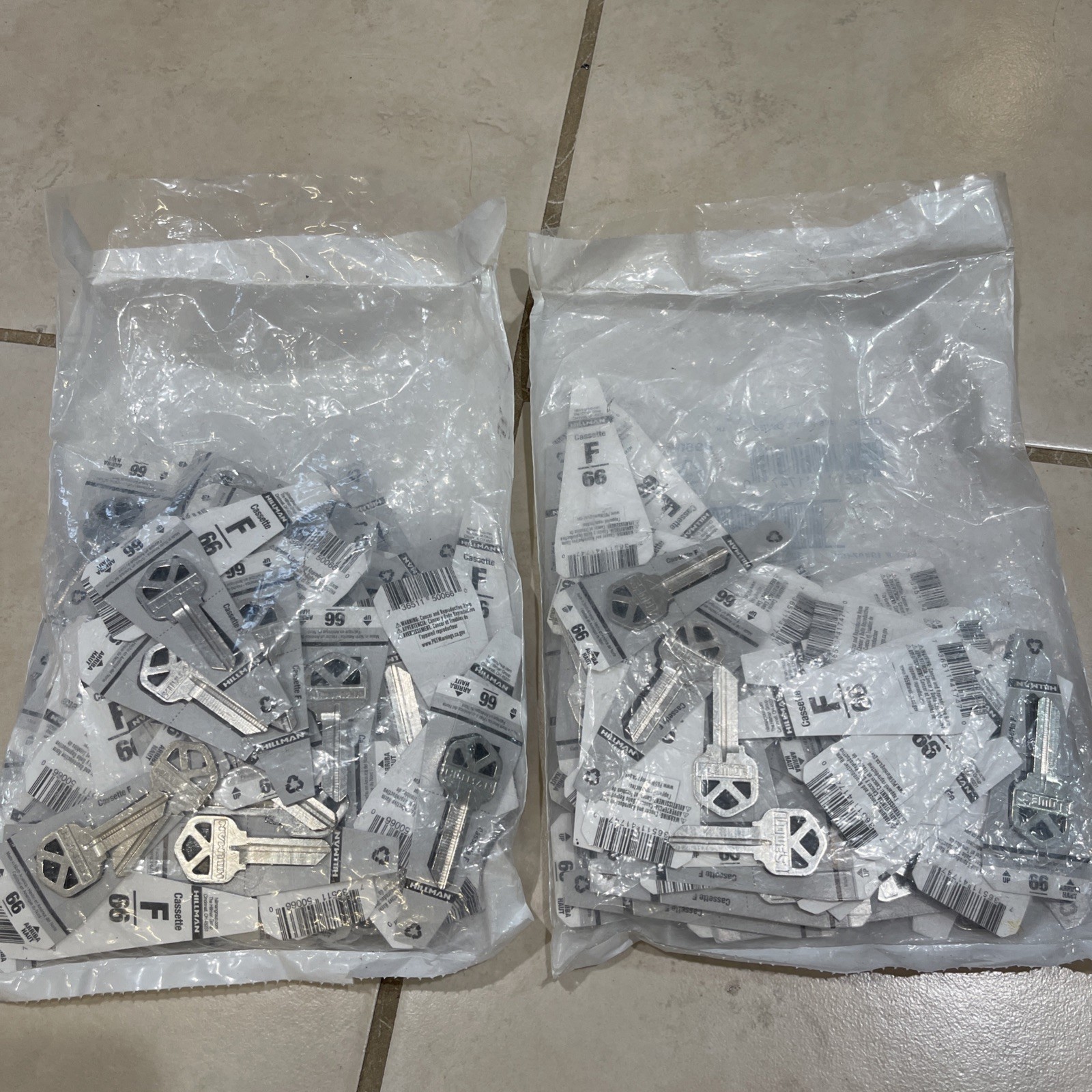 Total 180 NEW Blank Hillman #66 Key Cassette F #89500 & 88250