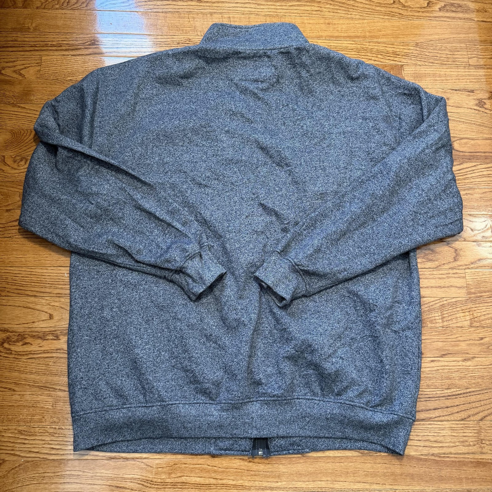 Champion Jacket Mens 2XLT Gray Full Zip Fleece Track Big Tall Logo Stand Collar