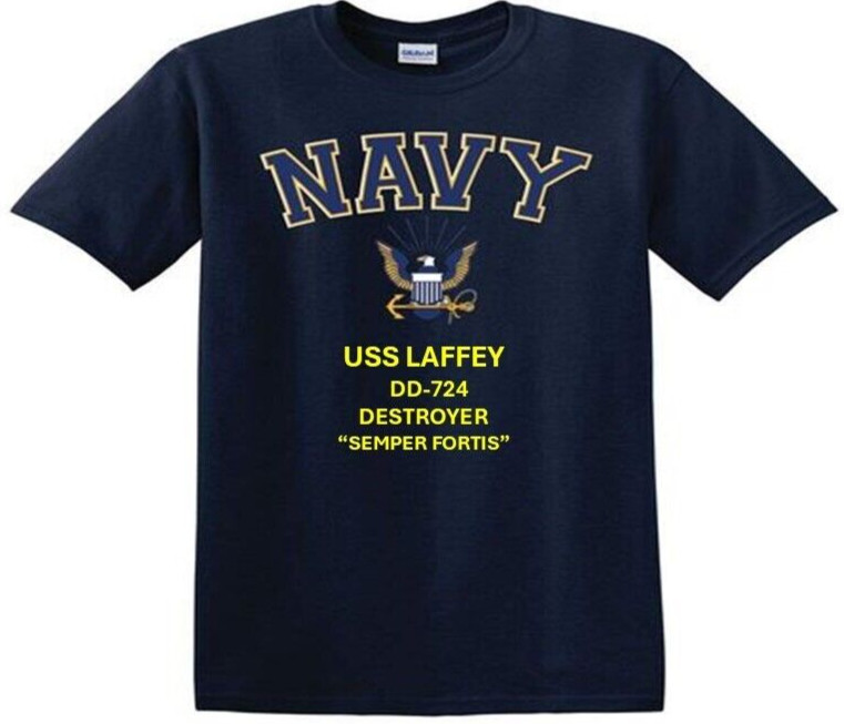 USS LAFFEY DD-724 *DESTROYER*EAGLE SHIRT* NAVY OFFICIALLY LICENSED