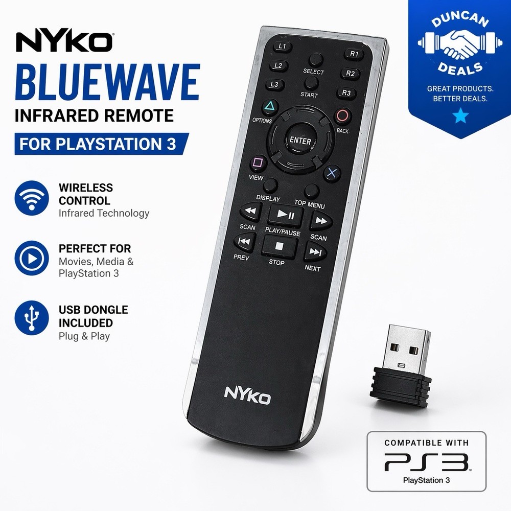 Nyko PS3 Remote Control w USB Dongle BlueWave PlayStation 3 Tested