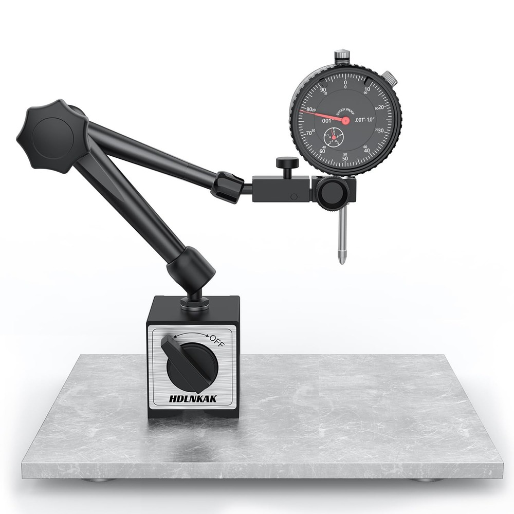 0-1"/0.001"Dial Indicator with 176lbs Max Pull Magnetic Base for Table Saw, CNC