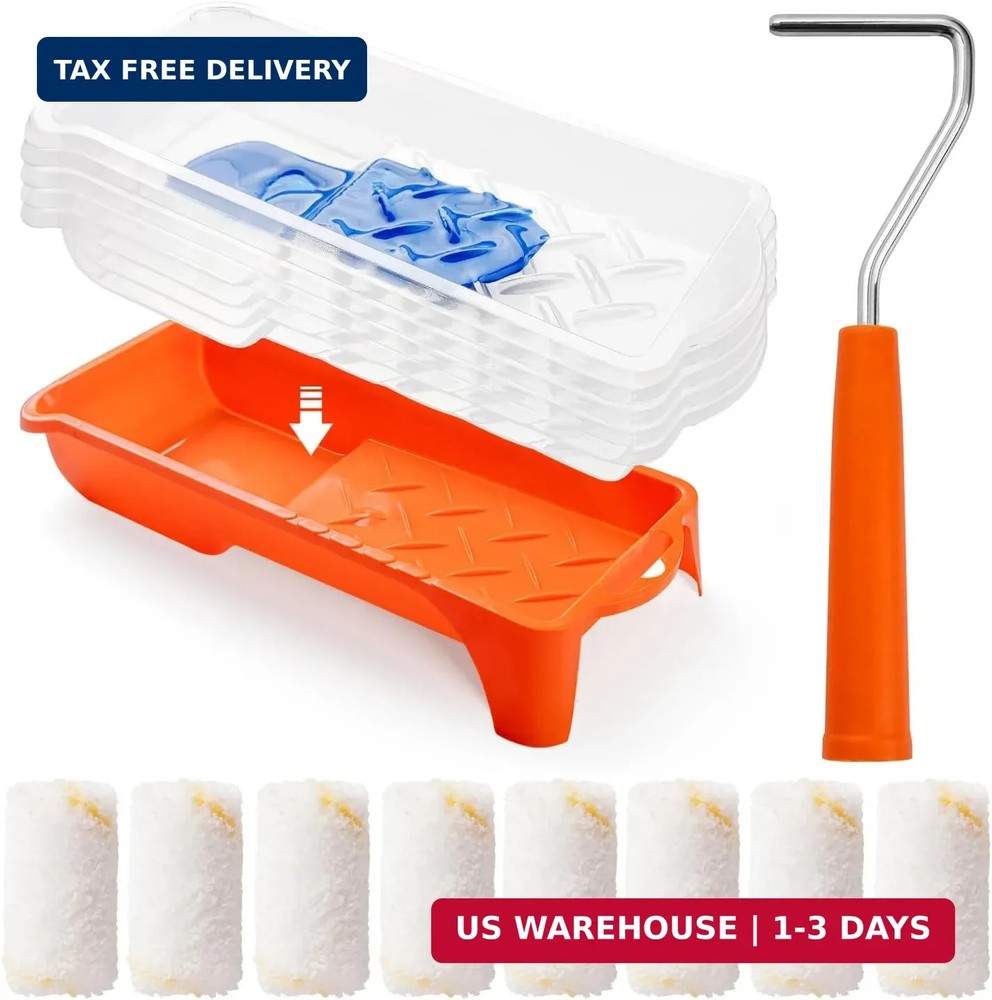 Paint Roller kit, 2 Inch 15 Pack Small Paint Roller Kit with Microfiber Paint Ro