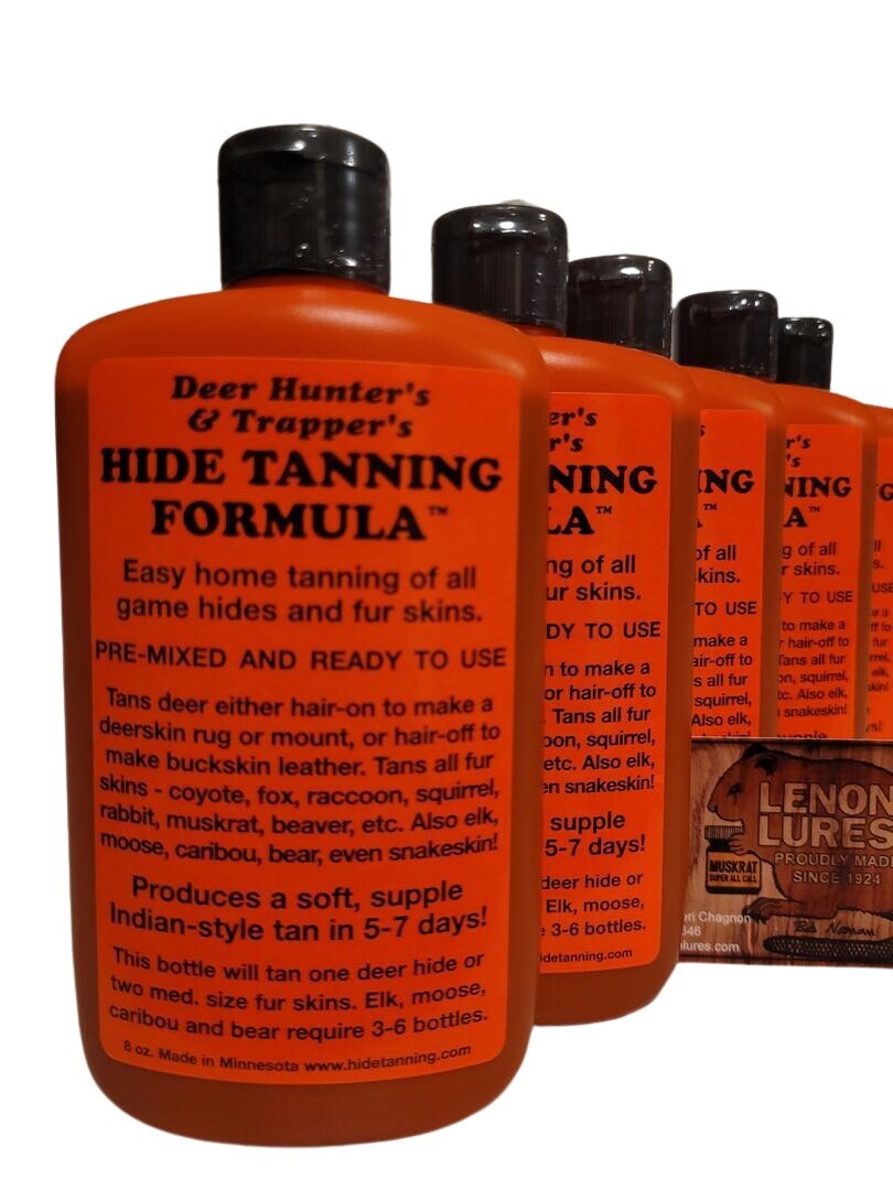 Deer Hunter's & Trapper's HIDE TANNING FORMULA 8 oz Bottle Sold By Lenon Lures