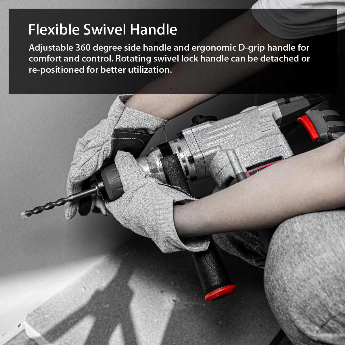 XtremepowerUS 1180W Rotary Chipping Hammer Drill 1-1/4" SDS Plus Variable Speed