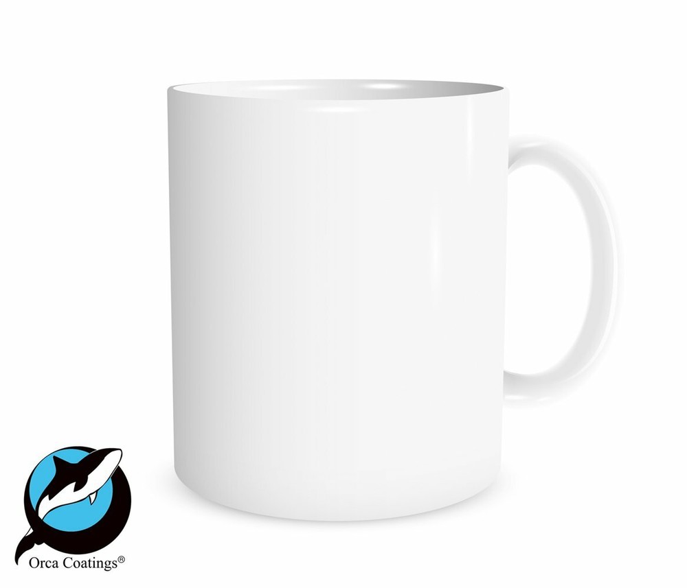 Four (4) 11oz Sublimation Ceramic Mugs, Glossy White