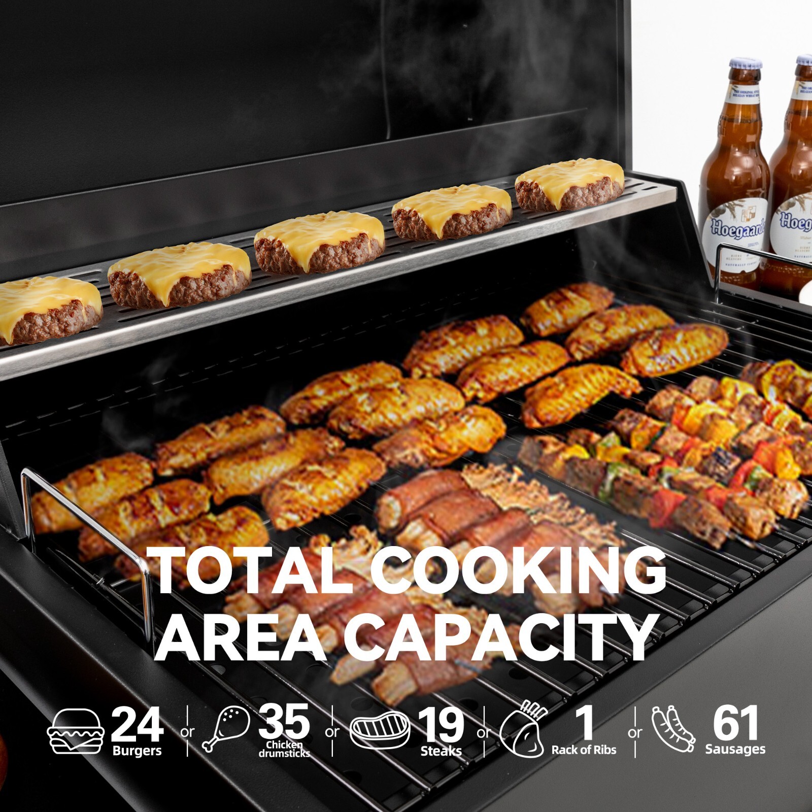 Royal Gourmet 24-Inch Movable Charcoal BBQ Grill with 2 Foldable Side Shelves