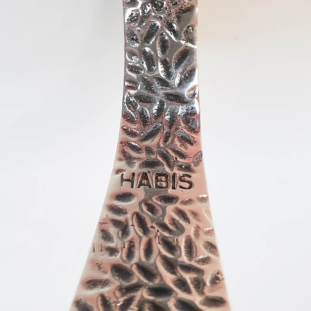 HABIS Hammered Silverplate Leaf Serving Dish with Handle