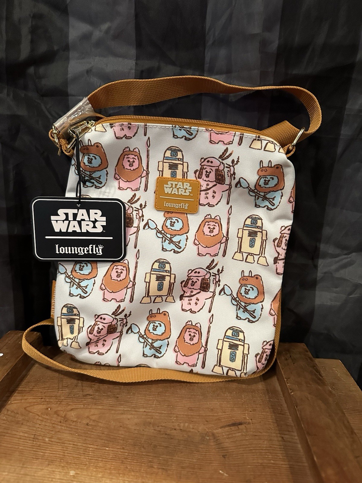 Loungefly Star Wars Pastel Ewok All Over Print Crossbody Bag NWT Nylon Bag