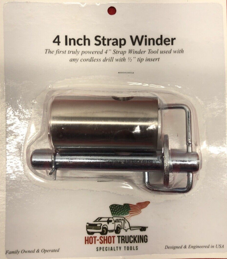 Powered Cargo Strap Winder Roller for 4" Inch Tie Down Trucker Trailers Winches