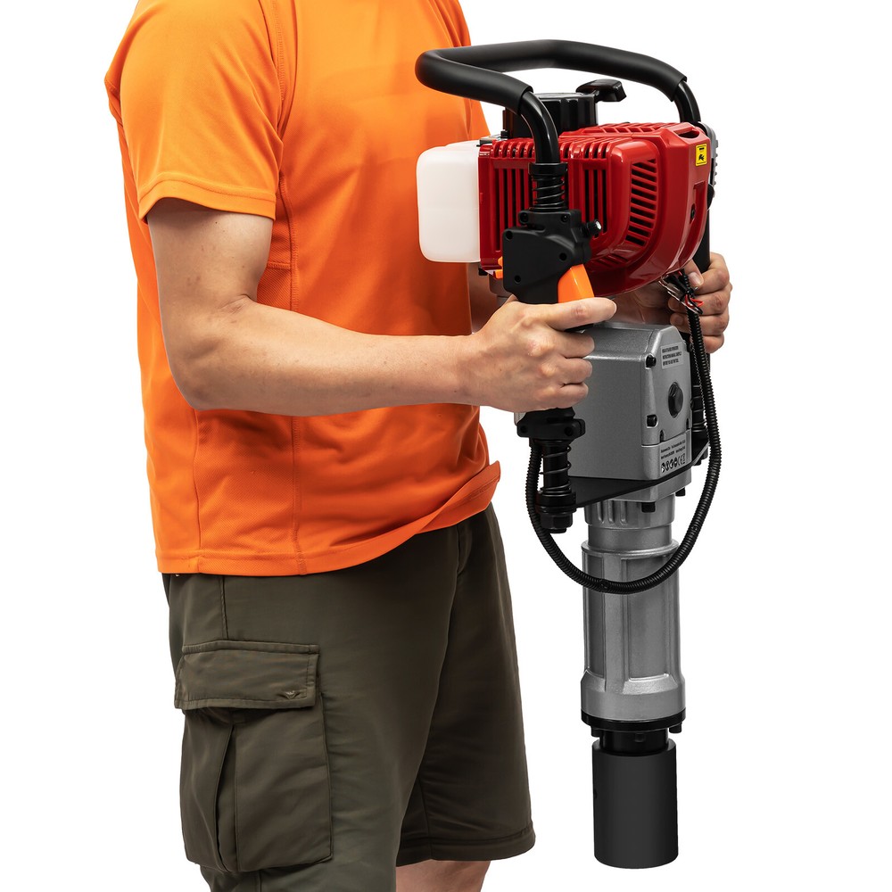 Petrol Post Driver 1900W 52cc Two-Stroke Engine with Shock Absorption