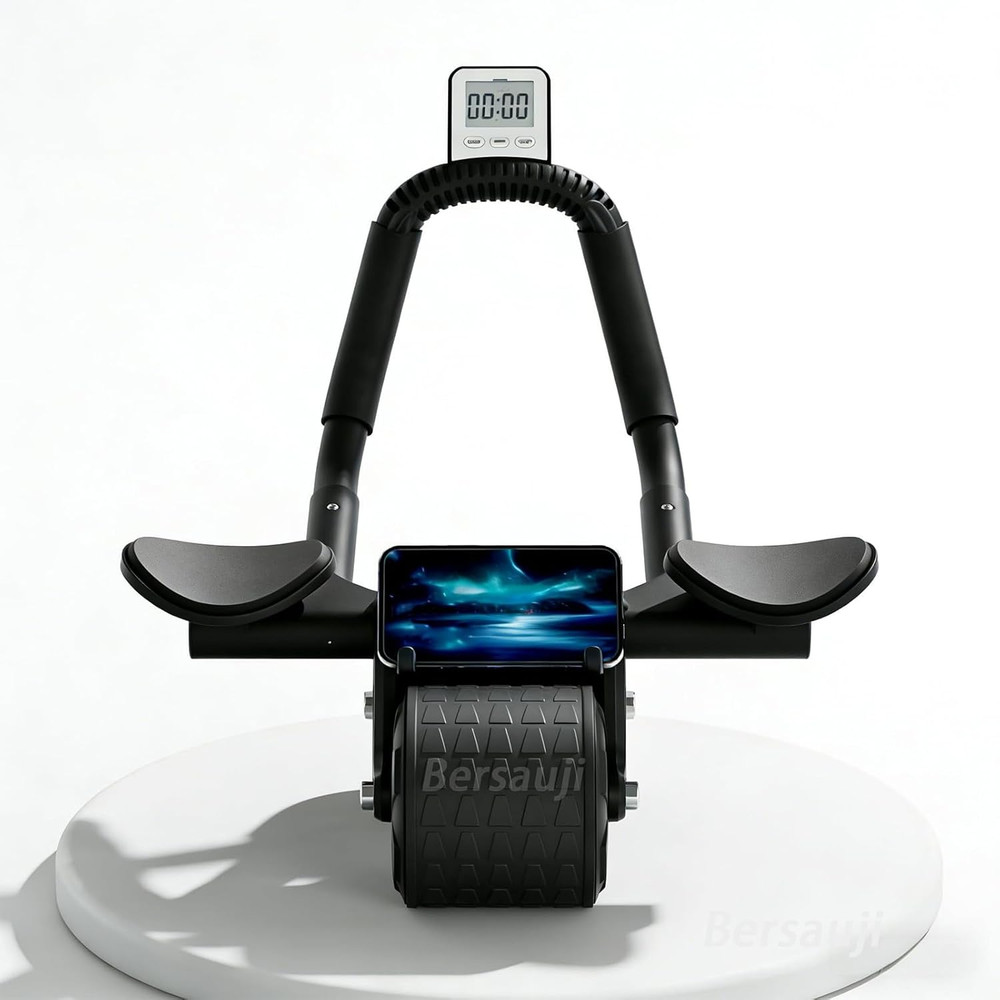 2026 Upgraded Ab Roller Wheel with Knee Mat &Timer - Automatic Rebound Abdominal