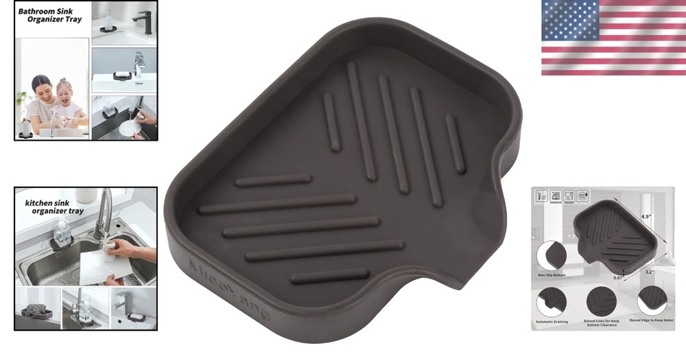 Compact Rectangular Soap Holder with Drain Spout - Hygienic Storage Solution
