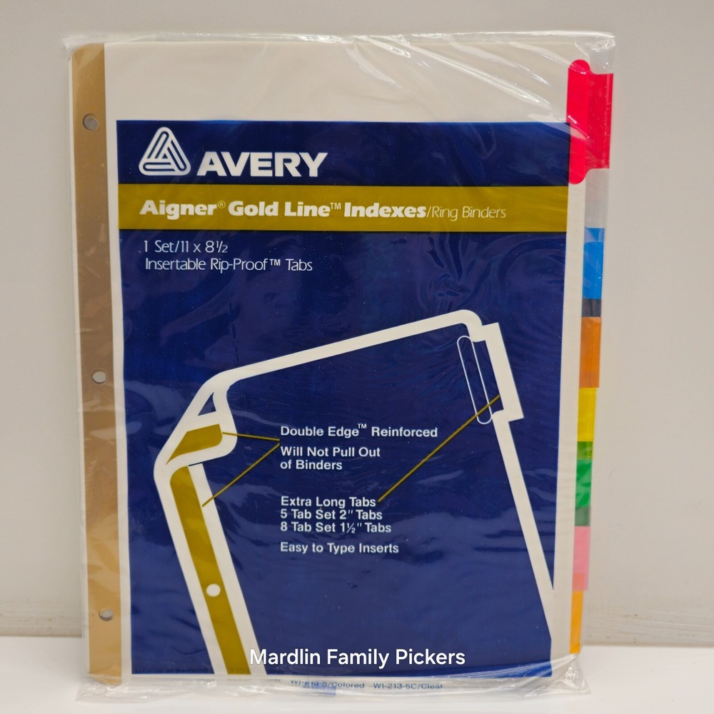 Avery Aigner Gold Line Rip-Proof Ring Binder Insertable Indexes Premium Quality