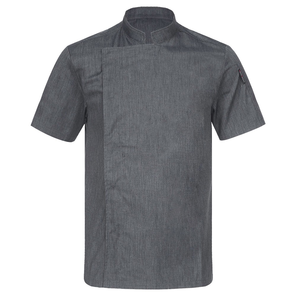 Men Short Sleeve Classic Chef Jacket Solid Color Work Shirts Kitchen Cook Bakery