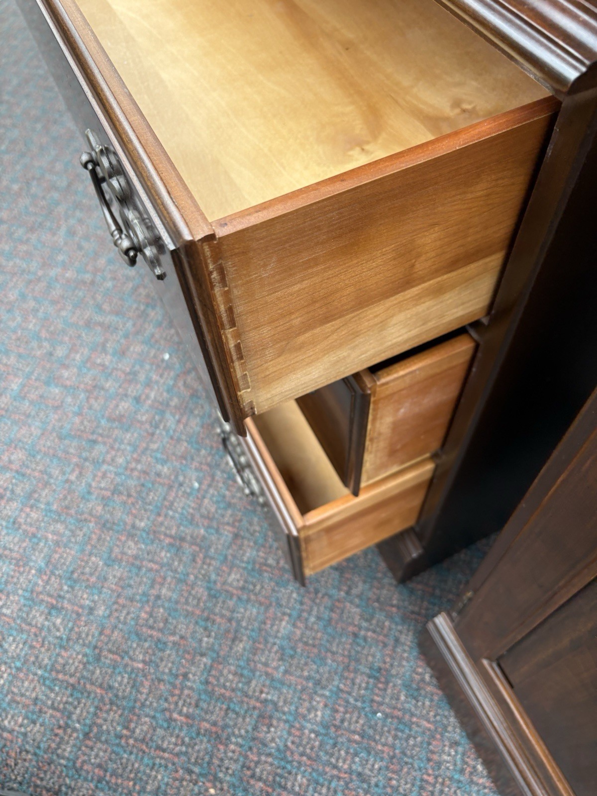 67246 3 Section Ethan Allen Wall Unit Bookcase Cabinet