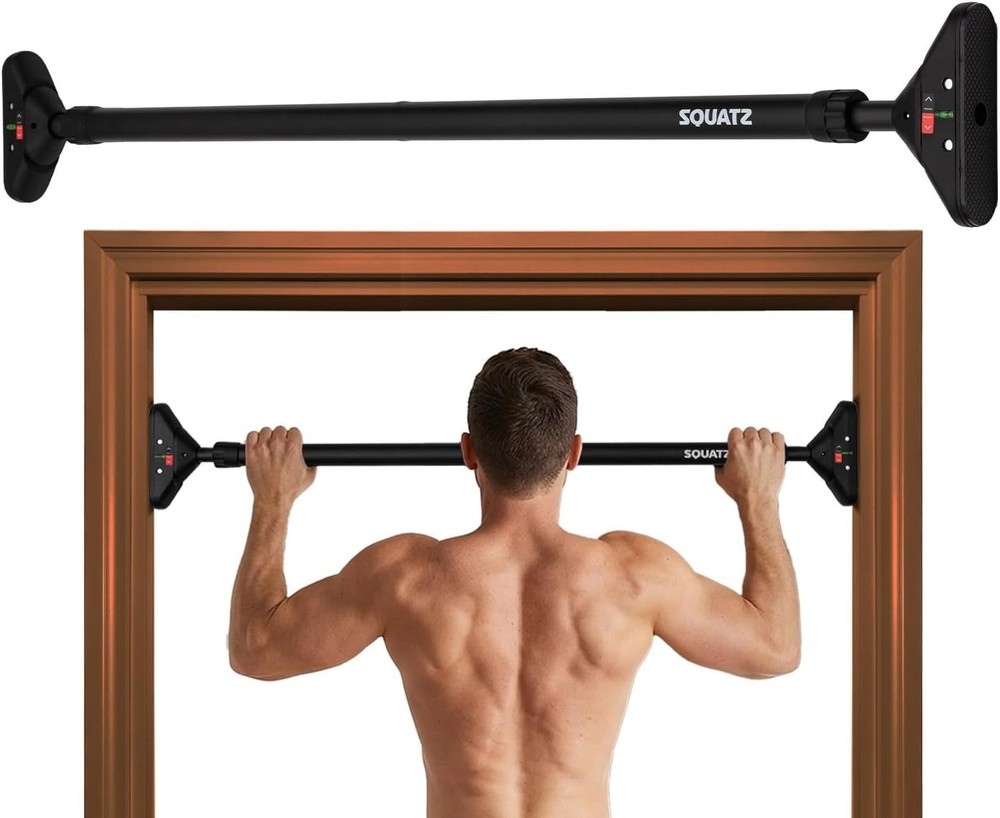 Doorway Pull up Bar, Adjustable Door Frame Pull up Bar with Level Meter