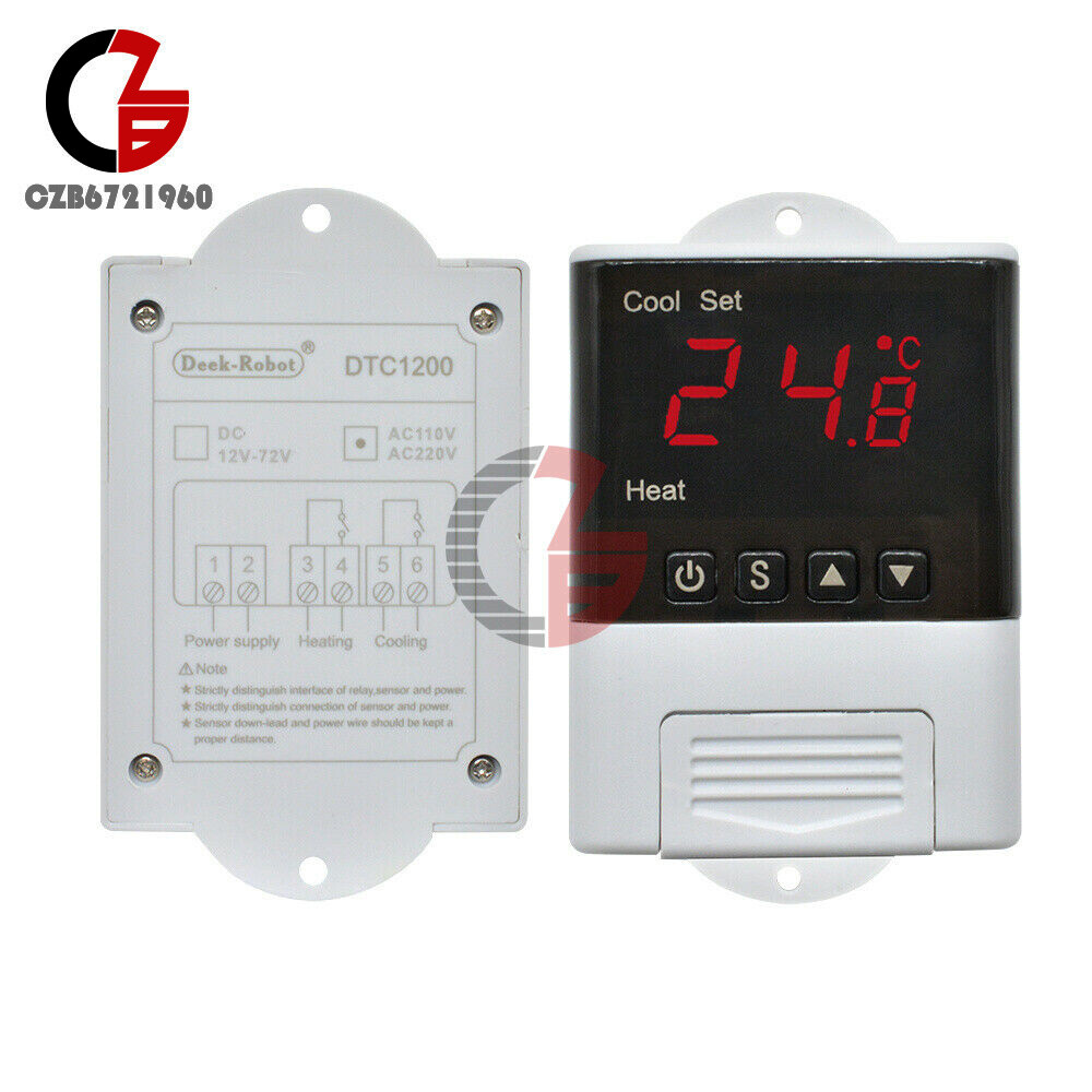 DTC1200 Digital Intelligent Temperature Controller AC 110V-230V w/ Sensor Probe