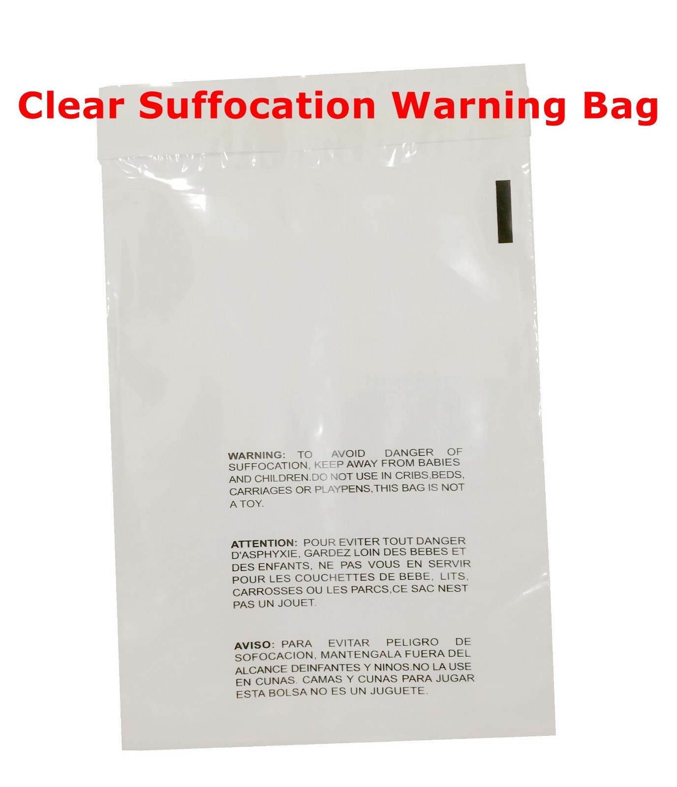 200 11x14 Clear Self Seal Lip & Tape Plastic Bags w/ Suffocation Warning