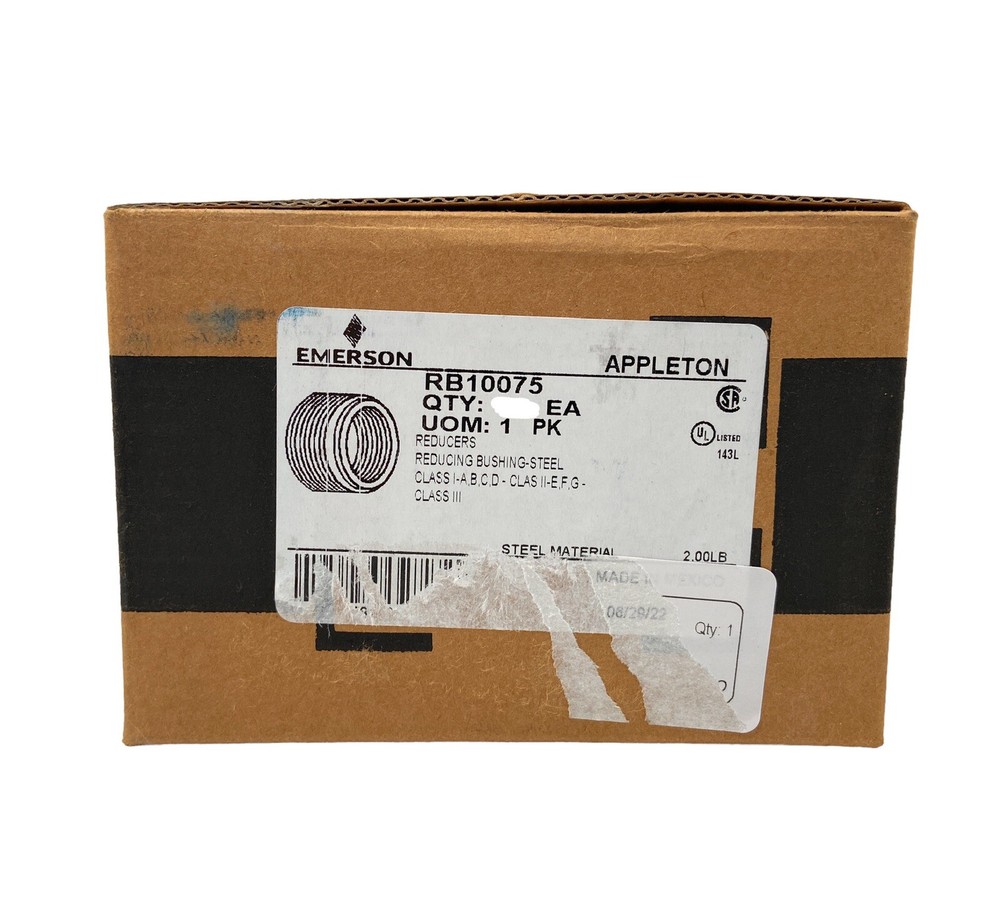 ☀️(1 pc) Appleton RB100-75 Threaded Reducing Bushing, 1" x 3/4" NPT, Steel
