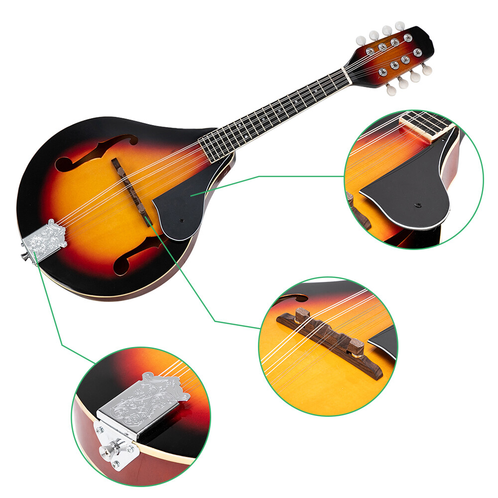 A Style Elegant Mandolin with Guard Board Sunset Color