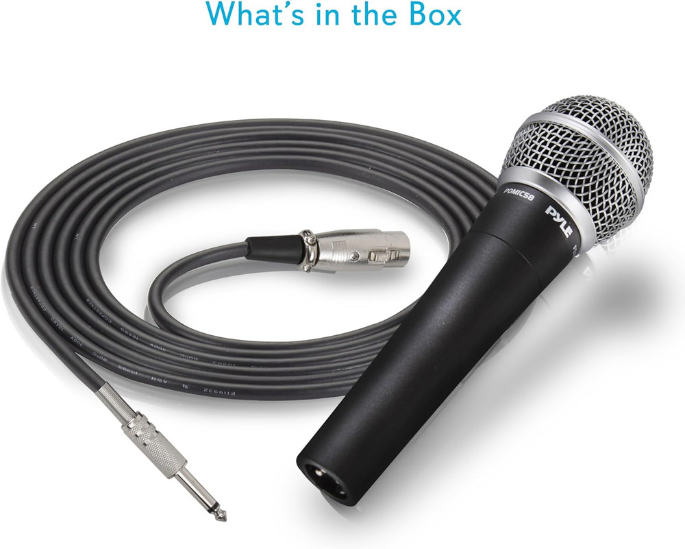 Handheld Microphone PDMIC58 - Dynamic Moving Coil Cardioid Unidirectional Includ