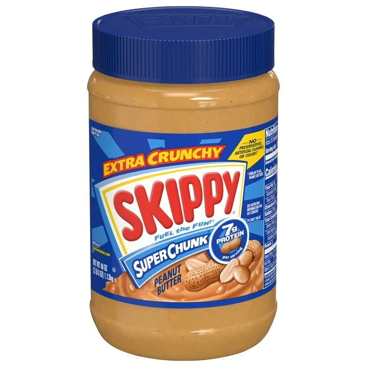 SKIPPY SUPER CHUNK Peanut Butter, 7 G Protein per Serving, Plastic Jar 40 oz