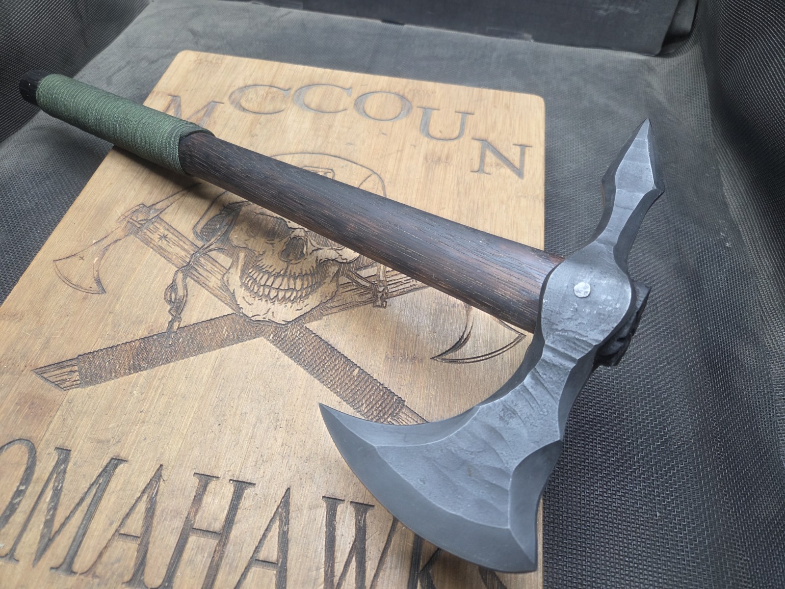 HAND FORGED AIRBORNE RANGER SPIKE TOMAHAWK BY MARK MCCOUN MADE IN THE USA