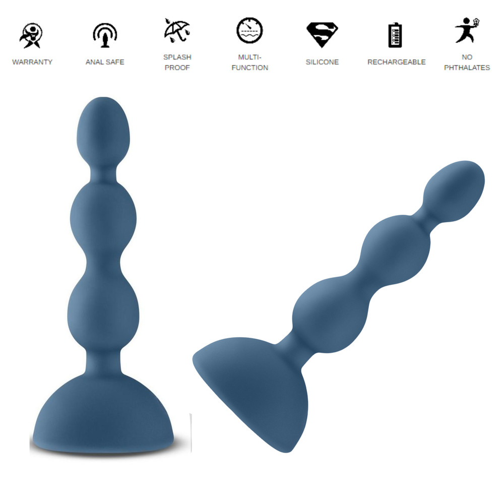 USB-charge Silicone Vibrating Anal Beads Backdoor Play Multi-function Butt Plug