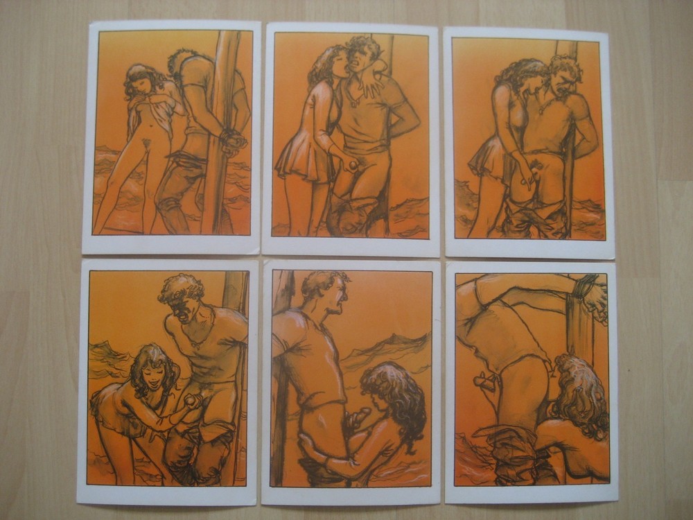 6 Antique Erotic Cards