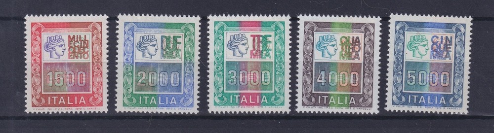 ITALY REPUBLIC 1979 HIGH VALUES 5 VALUES MNH